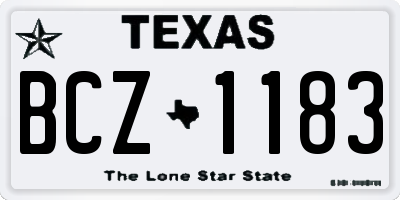 TX license plate BCZ1183