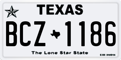 TX license plate BCZ1186