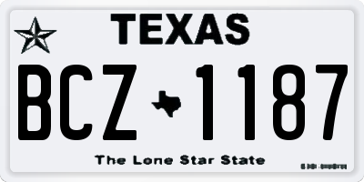 TX license plate BCZ1187