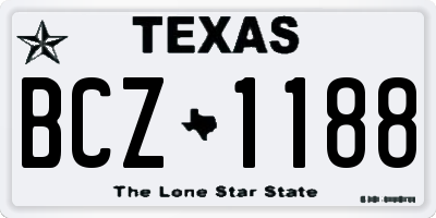 TX license plate BCZ1188