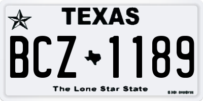 TX license plate BCZ1189