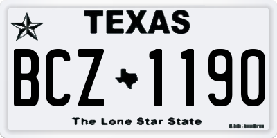 TX license plate BCZ1190