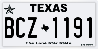 TX license plate BCZ1191
