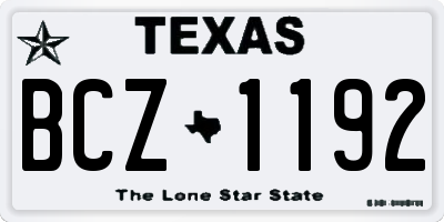 TX license plate BCZ1192