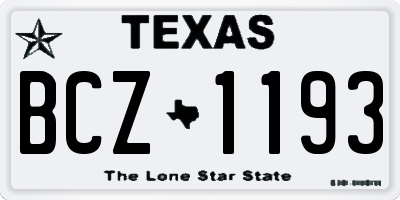 TX license plate BCZ1193
