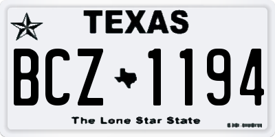 TX license plate BCZ1194