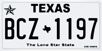 TX license plate BCZ1197