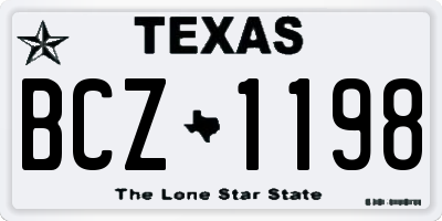 TX license plate BCZ1198