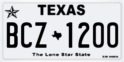 TX license plate BCZ1200
