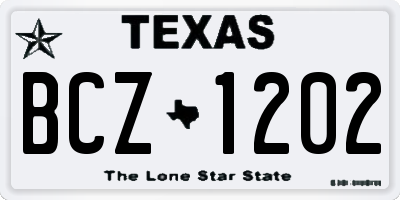 TX license plate BCZ1202