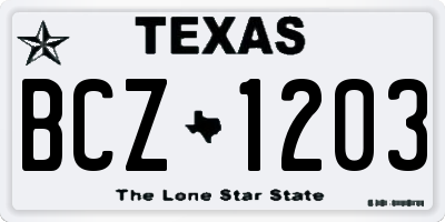 TX license plate BCZ1203