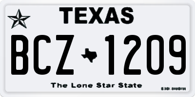 TX license plate BCZ1209