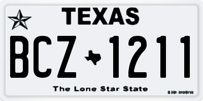 TX license plate BCZ1211