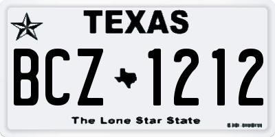 TX license plate BCZ1212