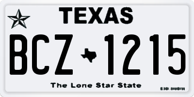 TX license plate BCZ1215