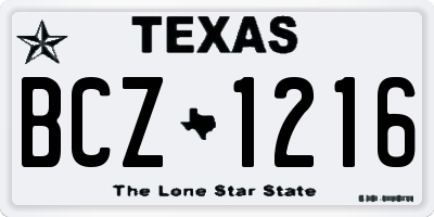 TX license plate BCZ1216