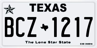 TX license plate BCZ1217