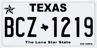 TX license plate BCZ1219