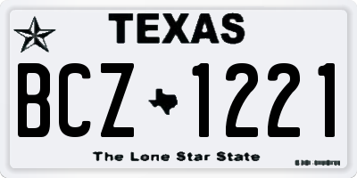 TX license plate BCZ1221