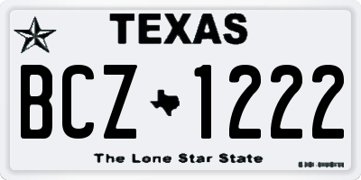 TX license plate BCZ1222