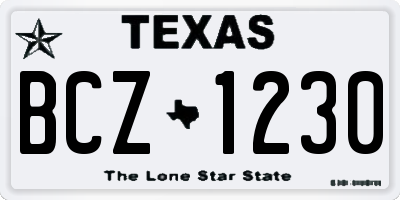 TX license plate BCZ1230