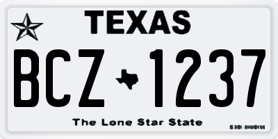 TX license plate BCZ1237