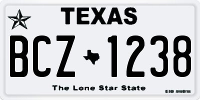 TX license plate BCZ1238
