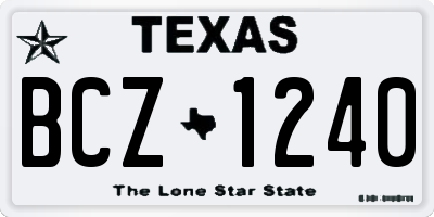 TX license plate BCZ1240