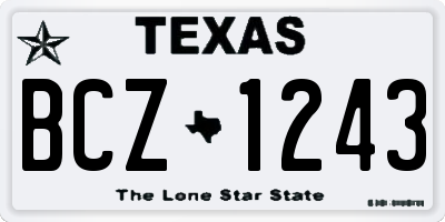TX license plate BCZ1243