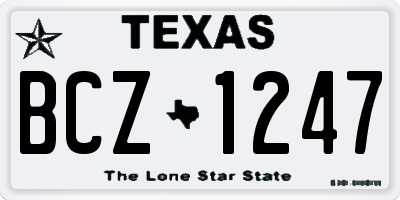 TX license plate BCZ1247