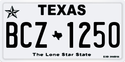 TX license plate BCZ1250