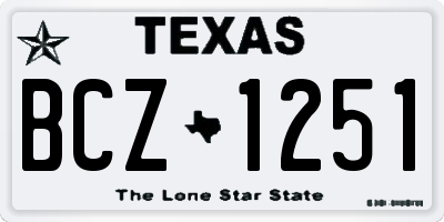 TX license plate BCZ1251
