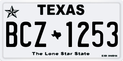 TX license plate BCZ1253