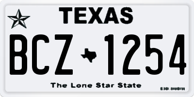 TX license plate BCZ1254