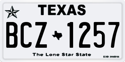 TX license plate BCZ1257