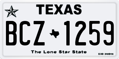 TX license plate BCZ1259