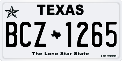 TX license plate BCZ1265