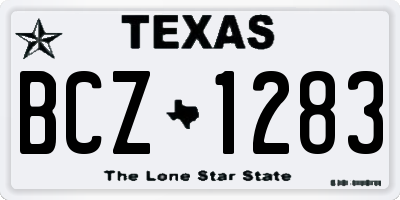 TX license plate BCZ1283