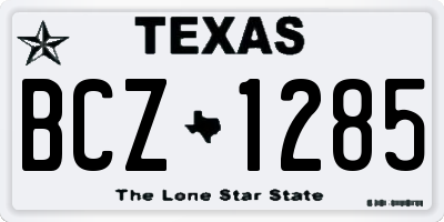 TX license plate BCZ1285