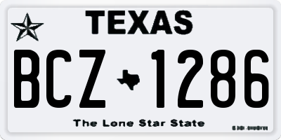 TX license plate BCZ1286
