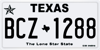 TX license plate BCZ1288