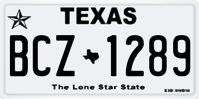 TX license plate BCZ1289