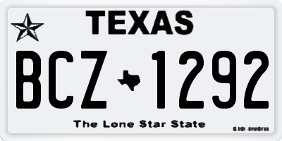 TX license plate BCZ1292