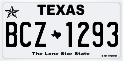TX license plate BCZ1293