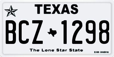 TX license plate BCZ1298