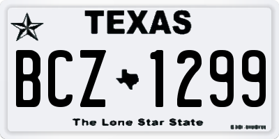 TX license plate BCZ1299