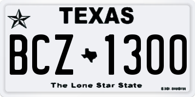 TX license plate BCZ1300
