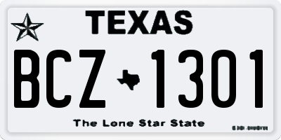 TX license plate BCZ1301