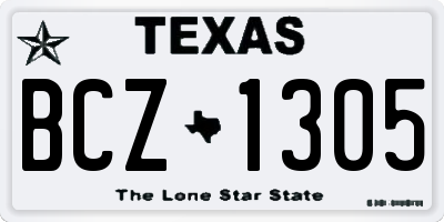 TX license plate BCZ1305