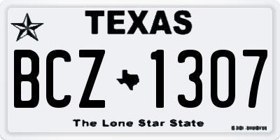 TX license plate BCZ1307